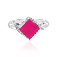 Anello in argento con Calcedonio Lampone