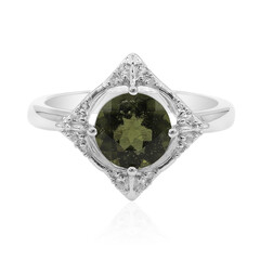 Anello in argento con Moldavite