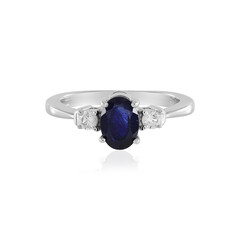 Anello in argento con Zaffiro Blu del Madagascar