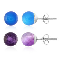 Orecchini in argento con Onice Blu
