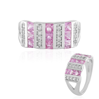 Anello in argento con Zaffiro Rosa