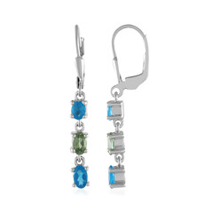Orecchini in argento con Apatite Blu Neon