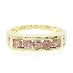 Anello in oro con Zaffiro Padparadscha (non riscaldato)