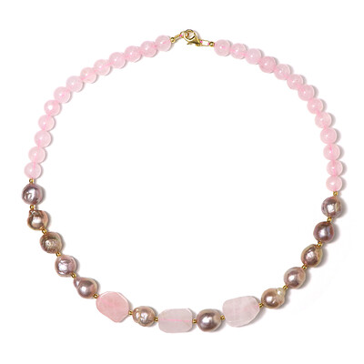 Collana in argento con Quarzo Rosa