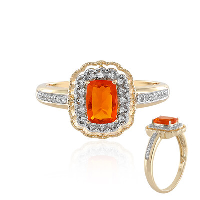 Anello in oro con Opale Ciliegia