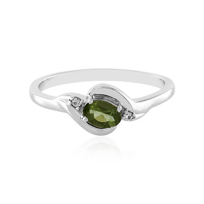 Anello in argento con Moldavite