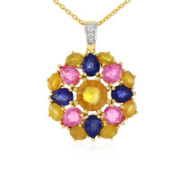 Collana in argento con Zaffiro Giallo del Madagascar