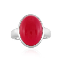 Anello in argento con Calcedonio Lampone