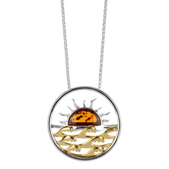 Collana in argento con Ambra Baltica
