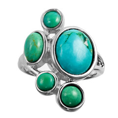 Anello in argento con Turchese Kingman Mohave Blu (Faszination Türkis)