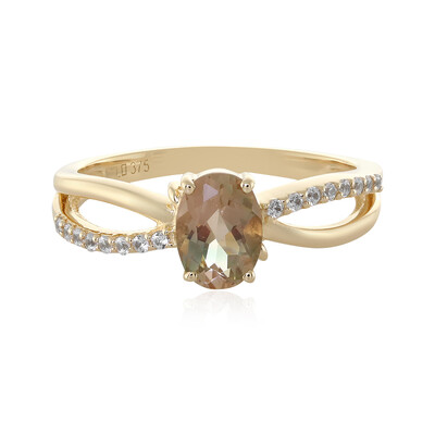 Anello in oro con Pietra del Sole dell'Oregon