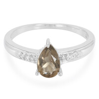 Anello in argento con Quarzo Fumè