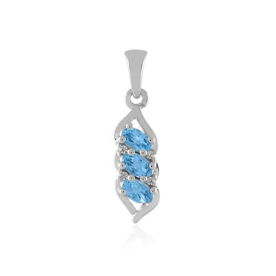 Ciondolo in argento con Topazio Blu Svizzero