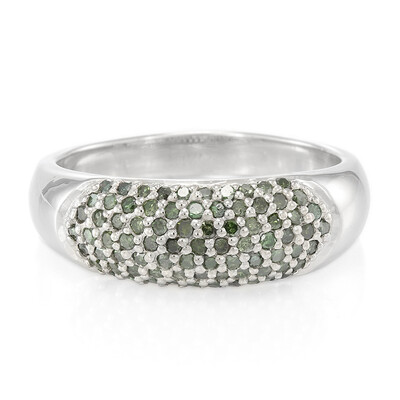 Anello placcato in platino con Diamante Fancy