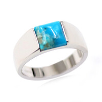 Anello in argento con Turchese Kingman Mohave Blu (Faszination Türkis)