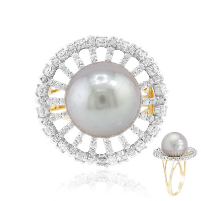 Anello in oro con Perla Tahitiana (TPC)