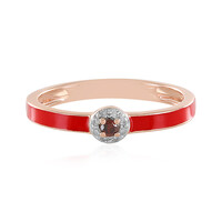 Anello in argento con Diamante Rosso I4