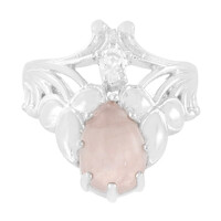 Anello in argento con Quarzo Rosa