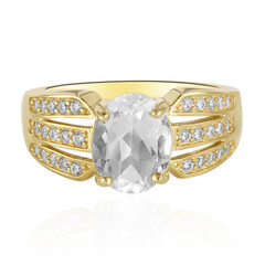 Anello in argento con Topazio Bianco