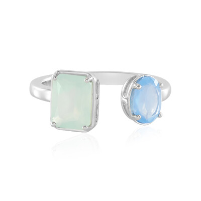 Anello in argento con Calcedonio Acqua