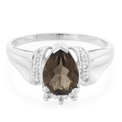 Anello in argento con Quarzo Fumè