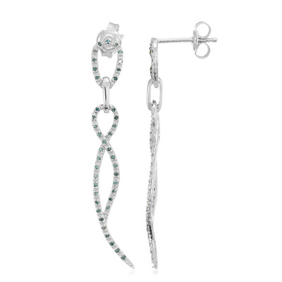 Orecchini placcati in platino con Diamante Fancy