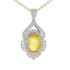 Collana in argento con Zaffiro Giallo del Madagascar