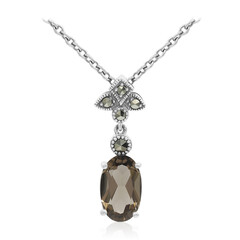 Collana in argento con Quarzo Fumè