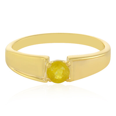 Anello in argento con Zaffiro Giallo del Madagascar