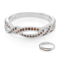 Anello placcato in platino con Diamante Fancy
