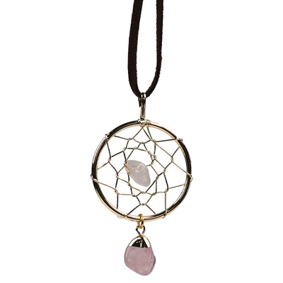 Accessorio in ottone con Quarzo Rosa (Lapis Vitalis)