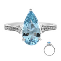 Anello in oro con Acquamarina Brasiliana AAA (AMAYANI)