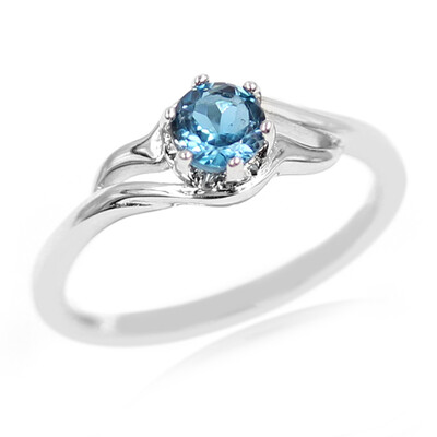 Anello in argento con Topazio Blu Londra