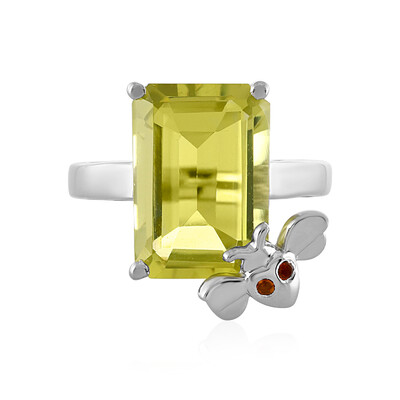 Anello in argento con Topazio Lime