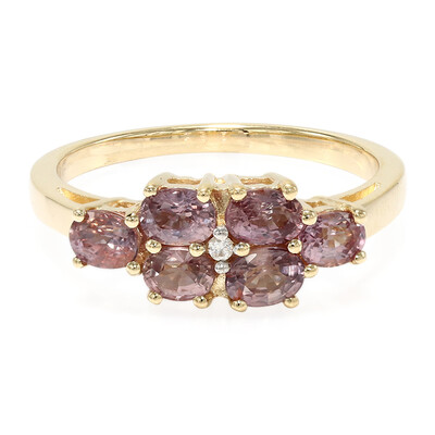 Anello in oro con Zaffiro Padparadscha (non riscaldato) (AMAYANI)