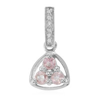 Ciondolo in argento con Zaffiro Ceylon Rosa