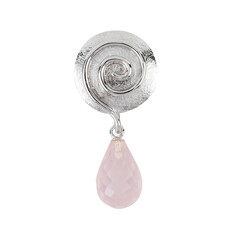 Ciondolo in argento con Quarzo Rosa