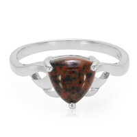 Anello in argento con Ossidiana Mogano