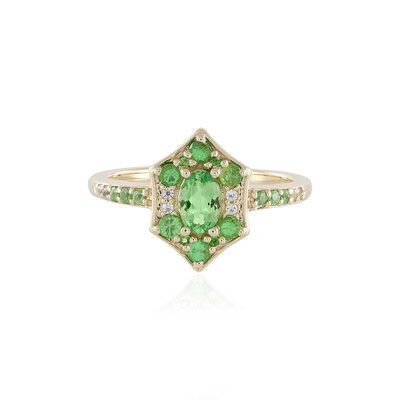 Anello in oro con Tsavorite della Tanzania