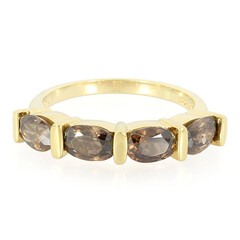 Anello placcato in oro con Zircone Cannella