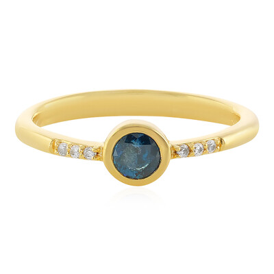 Anello in argento con Diamante Blu I3