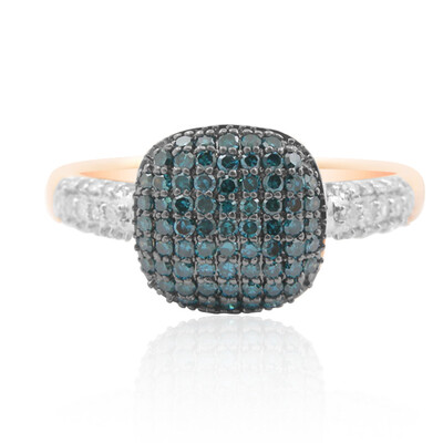 Anello in oro con Diamante Blu I1