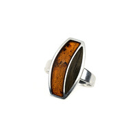 Anello in argento con Ambra Baltica