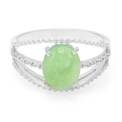 Anello in argento con Crisoprasio Imperiale