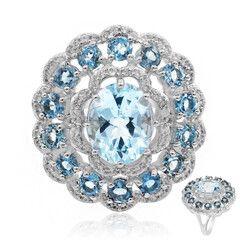 Anello in argento con Topazio Blu Cielo