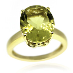 Anello in argento con Quarzo Ouro Verde