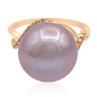 Anello in oro con Perla Ming Rosa (TPC)
