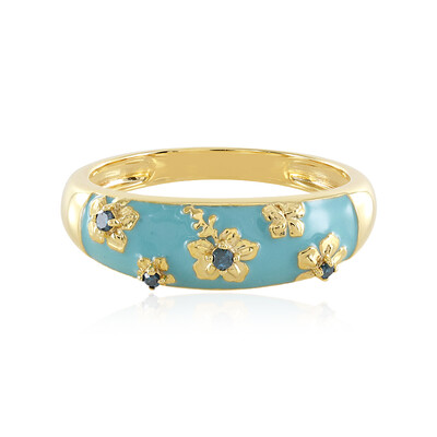 Anello in argento con Diamante Blu I3