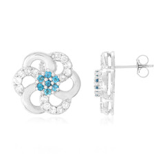 Orecchini in argento con Apatite Blu Neon