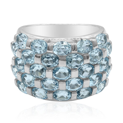 Anello in argento con Topazio Blu Cielo